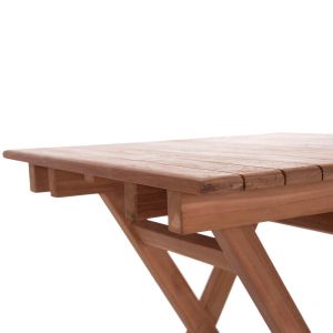 Folding square table Heidel Hm18121 teak wood - natural color 60x60x75cm.