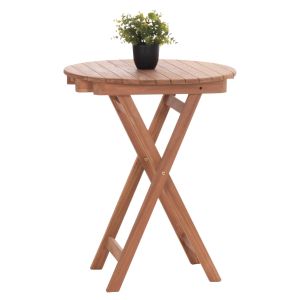 Folding round table Heidel Hm18120 teak wood - natural color Φ60x75cm.