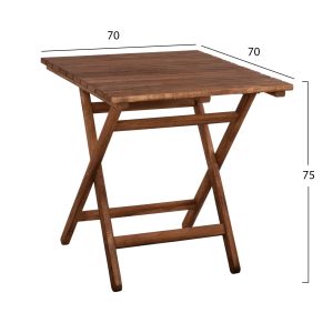Сгъваема маса Limnos 70x70x75cm импрегнирана Hm5648,01