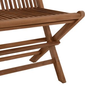 Сгъваема пейка Kendall Hm9541 от масивно тиково дърво в натурален цвят 120x62x89hcm