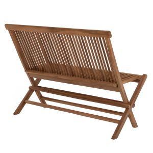 Сгъваема пейка Kendall Hm9541 от масивно тиково дърво в натурален цвят 120x62x89hcm