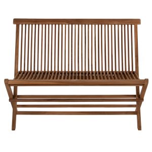 Сгъваема пейка Kendall Hm9541 от масивно тиково дърво в натурален цвят 120x62x89hcm