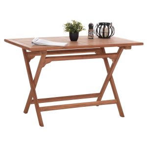 Folding rectangular table Eris Hm18117 teak wood - natural color 120x70x76cm.