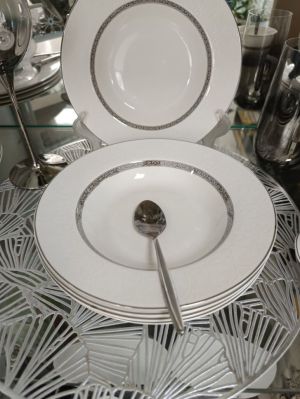 Сервиз за хранене порцелан 18 части Elegant Silver Gc1133 - сребърен кант9