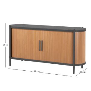 Destiny buffet series Sm6322.02 aluminum top made of sintered stone with charcoal 158x46x79cm.