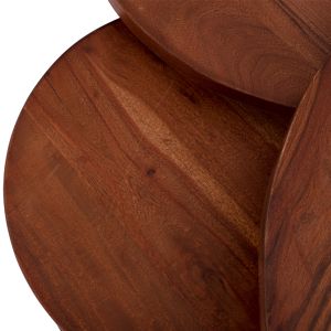 Set of 3, tables Obi Hm9255 acacia solid wood, black metal legs 78x47