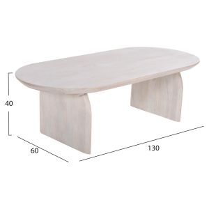 Living room set Santorini Handyr 4 pieces solid mango wood in white Hm11947