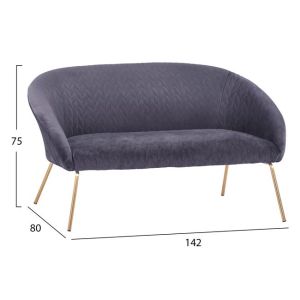 Sofa and armchair set Joyte Hm11253,01 gray velvet gold legs