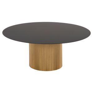 Coffee table set Clad 2 pieces metal in black and gold D80x32hcm Hm11916