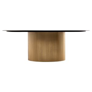 Coffee table set Clad 2 pieces metal in black and gold D80x32hcm Hm11916