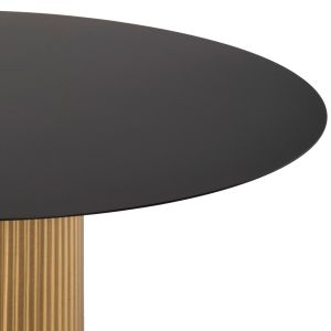 Coffee table set Clad 2 pieces metal in black and gold D80x32hcm Hm11916