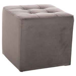 Сива плюшена табуретка-ракла Punk Hm264,11 39χ39χ36hcm