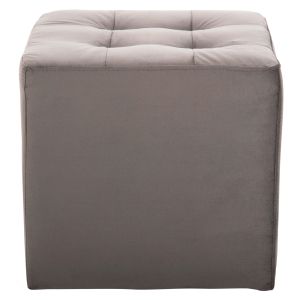 Сива плюшена табуретка-ракла Punk Hm264,11 39χ39χ36hcm