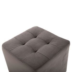 Сива плюшена табуретка-ракла Punk Hm264,11 39χ39χ36hcm