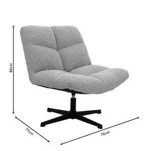 Сиво текстилно кресло Emerson 72x77x82cm
