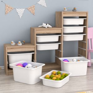 Skid Sani melamine in color Sonama-white P,e, drawers 132.3x29.6x93hcm Hm18206