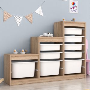 Skid Sani melamine in color Sonama-white P,e, drawers 132.3x29.6x93hcm Hm18206