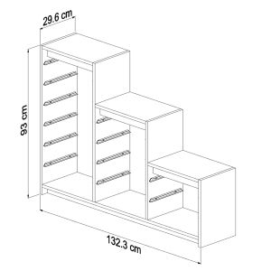Skid Sani melamine in color Sonama-white P,e, drawers 132.3x29.6x93hcm Hm18206
