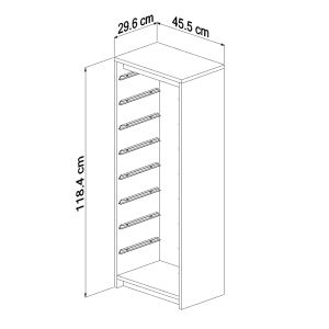 Skid Sani melamine in color Sonama-white P,e, drawers 45.5x29.6x118.5hcm Hm18201