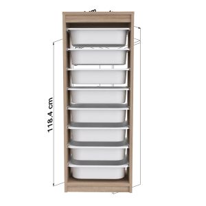 Skid Sani melamine in color Sonama-white P,e, drawers 45.5x29.6x118.5hcm Hm18201