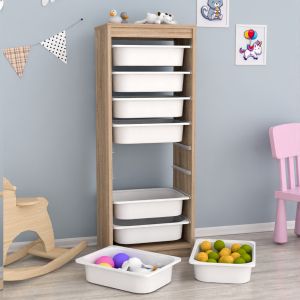 Skid Sani melamine in color Sonama-white P,e, drawers 45.5x29.6x118.5hcm Hm18201