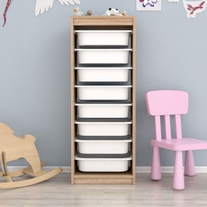 Skid Sani melamine in color Sonama-white P,e, drawers 45.5x29.6x118.5hcm Hm18201