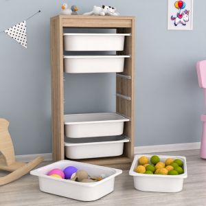 Skid Sani melamine in color Sonama-white P,e, drawers 45,5x29,6x91,8hcm Hm18199