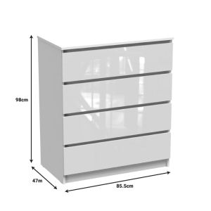 Скрин Dicama Mdf в бял цвят 85.5x47x98см