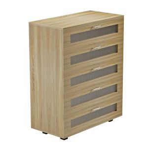 Chest of drawers Thorgan, melamine, sonoma, 5 drawers 80χ40χ100hcm Hm9881,01