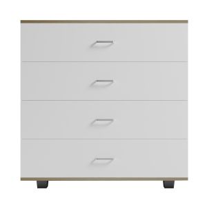 Chest of drawers with 4 drawers Hm8996,04 melamine in Sonama-white 80x40x83hcm
