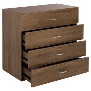 Скрин с 4 чекмеджета меламин цвят орех Hm8996,05 80x40x83hcm