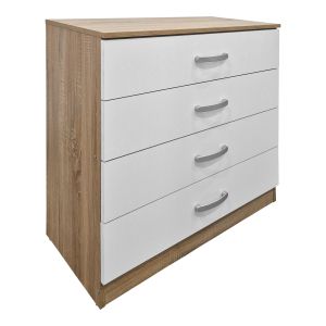 Спален комплект Athos Sonoma White с легло 90x190 см, 3 части