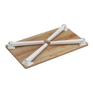 Britta side table/bedside table, foldable white metal legs - natural melamine 60x34x29hcm, 12, Hm8965