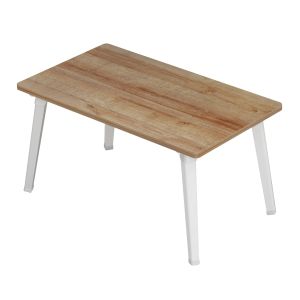 Britta side table/bedside table, foldable white metal legs - natural melamine 60x34x29hcm, 12, Hm8965