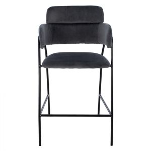 Средно висок бар стол Kelso сив плюш Hm8735,01 54x58x95cm