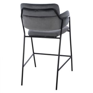 Средно висок бар стол Kelso сив плюш Hm8735,01 54x58x95cm