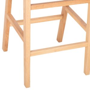 Средно висок бар стол мангово дърво, кафява кожа Felipe Medium Height Hm9329,01 45x47x94hcm