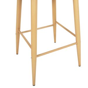 Средновисок бар стол Vanessa сив полипропилен дървени крака Hm9300,10 45x48x96hcm