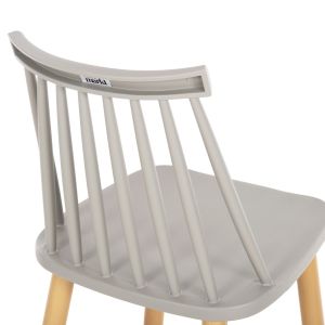 Средновисок бар стол Vanessa сив полипропилен дървени крака Hm9300,10 45x48x96hcm