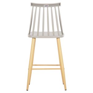 Средновисок бар стол Vanessa сив полипропилен дървени крака Hm9300,10 45x48x96hcm