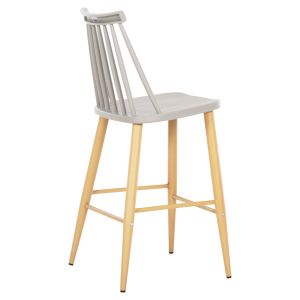 Средновисок бар стол Vanessa сив полипропилен дървени крака Hm9300,10 45x48x96hcm