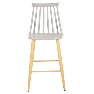 Средновисок бар стол Vanessa сив полипропилен дървени крака Hm9300,10 45x48x96hcm
