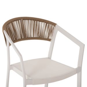 Средновисок бар стол Алуминий-pe ратан-текстилен 57x57x99,5hcм Hm5892,32