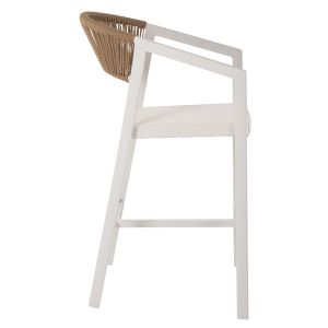 Средновисок бар стол Алуминий-pe ратан-текстилен 57x57x99,5hcм Hm5892,32