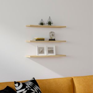Melamine shelf in natural shade 60x14.5x1.8cm