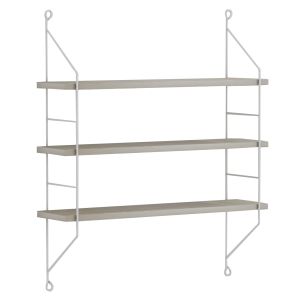 Achala wall shelves, melamine in Sonoma with white shelf 60x15x68cm (hm9185,15)