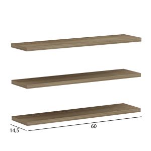 Cassius wall shelves, natural melamine 60x14.5cm (hm8966.12)