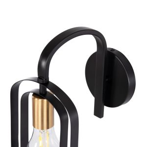 Wall lamp Biut Hm7443.11 metal in black - gold 16x19x38cm.