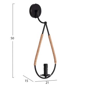 Wall lamp Droplet Hm4482 metal - hemp rope [e14] 21x15x50cm.