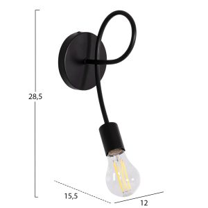 Wall lamp Fridrik Hm7399.11 metal in black 12x15.5x28.5hcm